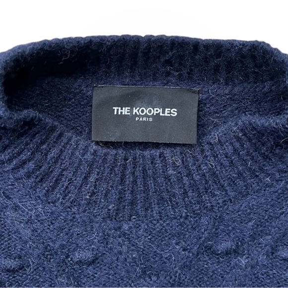 THE KOOPLES Navy Blue Knit Sweater Size XS Pullover Crewneck Wool Blend - Picture 8 of 10